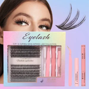 Natural Eyelash Curler Glue Tweezers Fake Diy Fan Eyelashes Sets Kits False Eyelashes Extensions Supplies