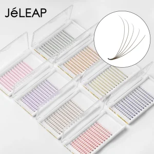 Natural Handmade Promade Fan Lashes 5D Color Premade Russian Volume Fans Flat Eyelash Extensions Sharp Base Korean PBT Synthetic