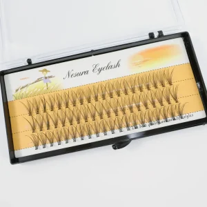 Natural Lash Clusters Heat Bonded 10D Individual Eyelashes 6 16mm Fan Shape DIY Cluster Lash Extensions Makeup