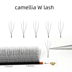 Natural Look Camellia W Lashes 3D Premade Fans Crisscross Eyelash Trays