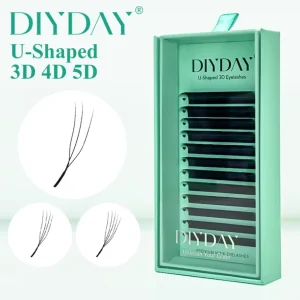 Natural U Shaped 3-5D Realistic Lightweight Comfortable DIY Eyelash Extension Kit Must Have Easy Fan Extension Mix