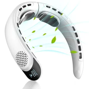 Neck Fan Portable Bladeless USB Rechargeable Hands Free Wearable Cooling Device Quiet Strong Wind for Outdoor Travel Neck Fan