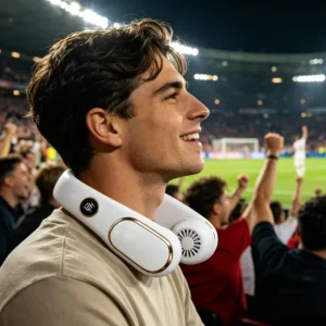 Neck Fan for Sports Football Matches Hands Free Cooling for Stadium Spectators