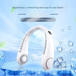 Neck Hanging Fan USB Charging Model Long Battery Life Mini Portable Neck Outdoor Student Silent Suitable for School Travel