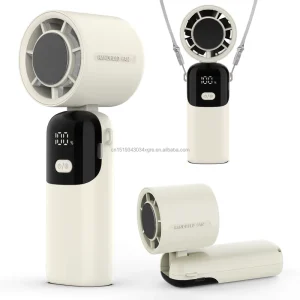 New 2400mAh Semiconductor Cool Handheld Fan 100 Speed Adjustable Foldable Wearable Neck Strap USB Charging 5V Outdoor Portable