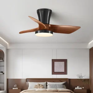 New 29.5 Inch Smart LED Ceiling Fans with Rotation Lights Motor Home Remote Control and Wifi Connectivity for Living Room