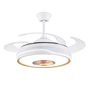 New 42inch Modern Cooling and Heating Ceiling Fan Exclusive Patent Invisible Ceiling Fan With Light Remote 72W Ventilador Led