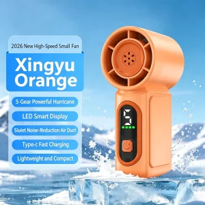 New 5 Speed LED Digital Display Mini Handheld Fan Portable USB Rechargeable Personal Cooling Fan for Outdoor Travel Office