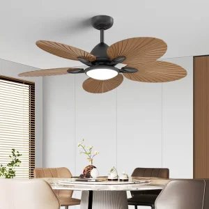 New 52 Inch Led Smart Ceiling Fans with Led Lamps Lights Read Rotation for Living Room Home with Remote Control Wifi