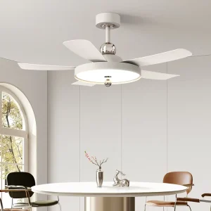 New 52 Inch Led Smart Ceiling Fans with Led Lamps Lights Read Rotation for Living Room Home with Remote Control Wifi