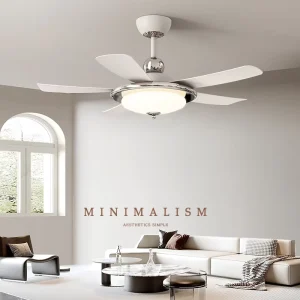 New 52 Inch Modern LED DC Ceiling Fan 5 Blades Remote Best Bedroom Chandeliers Large Light Fancy Modern Home Decor