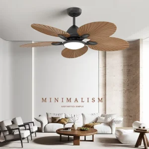 New 52 Inch Smart DC Motor LED Ceiling Fan with Remote Control Modern Design 5 Blades Dimmable Lighting Living Room