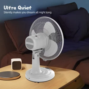 New Arrival 12 Inches Rechargeable Table Wall mounted Portable Fan Custom Powerful DC AC Desk Cooling Fan