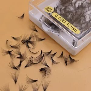 New Arrival Customized Package 20d Premade Fans Eyelashes with 0.05mm 8-20mm