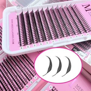 New Arrival Dark Brown Angel Eyelash Effect Wet Look Close Lashes Fluffy 5D Fairy Flowering Lash Extension 0.07mm