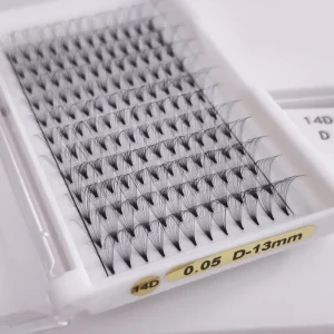 New Arrival Short Base14D Mega Volume Premade Fans Extensions 0.05mm D Curl Short Stem Pro Made Lashes Russian Volume Supplies