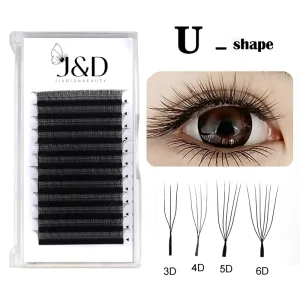 New Arrival U Shaped YY 3D 4D 5D 6D Eyelash Extension Premade Fans Mega Volume Parallel Bloom Lashes 0.07mm U Shaped YY Lashes