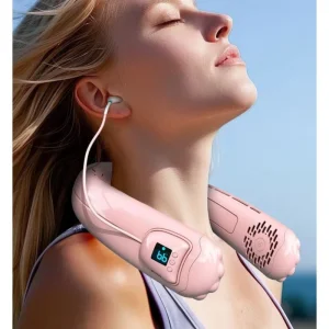 New Arrivals Bladeless Neck Fan 3000mah Best Selling Wearable Rechargeable Portable Hanging Neck Cooling Fan Household