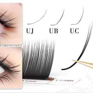 New Arrive U Curl Camellia Synthetic False Eyelashes Natural Look Soft UJ UB UC Lash Tray Logo Printing