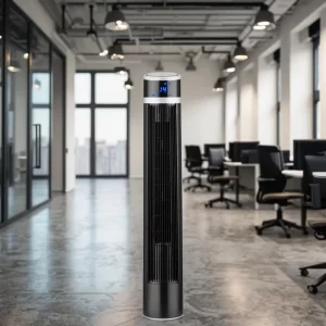 New Bladeless Plastic Standing Tower Fan Energy Saving Electric with 3 Speed Touch Control and Commercial Use Cold air Fan
