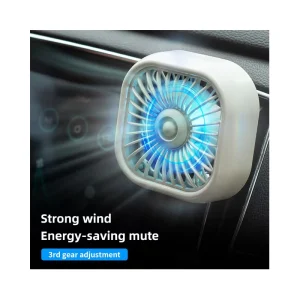 New Car Air Outlet Fan USB Cooling Fan with Color Changing Light 3 Speed Fan Car Rear Seat Heat Dissipation Car Accessories
