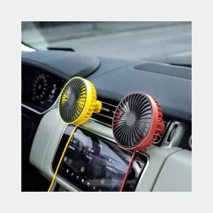 New Car Fan 360 Degree Rotatable Cool LED Lights USB Powered Car Auto Powerful Cooling Air Fan for Car Air Vent Mounted