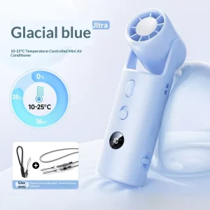 New Cooling Handheld Foldable Fan Portable Wearable Neck Hanging Ultra Long Battery Life Mini Beauty Makeup Student Outdoor