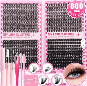 New Cross border European American Semi hand Made Hot melt Segmented Thick Single cluster Eyelashes 60D 150D Eyelash