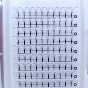 New Dark Matte Hand Made Premade Fans Eye Lash Extensions Long Stem Fan Eyelashes 3D 4D 5D 6D 8D 10D with 0.03 0.05 0.07 0.10mm