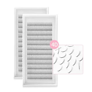 New Design 4D Handmade Narrow Premade Eyelash Extension Fans Long Stem Pointy Base Korean PBT Synthetic Fiber 8mm-15mm Length