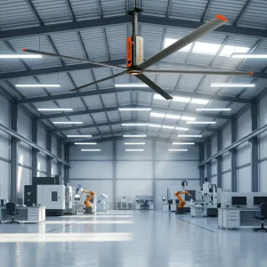 New Design 7.3m HVLS Industrial Ceiling Fan with Motor CE Certified Energy Saving Distribution