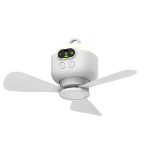 New Design Camping Portable Rechargeable Ceiling Fans Led Light Three Gear Winds 8000Mah Remote Control Ceiling Fan With Timer