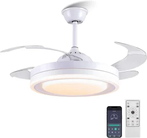 New Design Ceiling Fans with App Control and Remote Control Flush Mount Low Profile Ceiling Fans with Lights