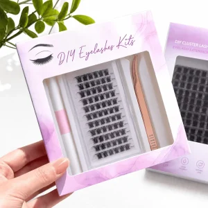 New Design DIY Handmade Lash Kit Segment Eyelash 20D 30D 40D 12 Rows Individual Cluster Synthetic Hair for Fans Knot Eyelash