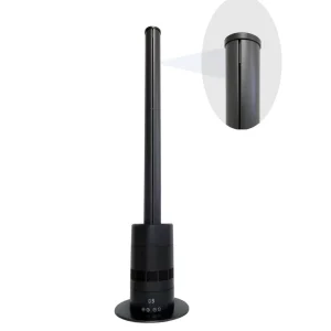 New Design Floor Leafless Pedestal Fan Electric Portable Cooling Tower Black Color Bladeless Fan