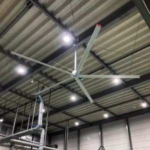 New Design Large Sized Industrial Ceiling Fan Environmentally Friendly HVLS Commercial Fans 5 Stainless Steel Blades Safety