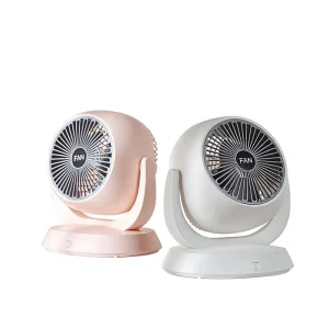 New Desktop USB Rechargeable Air Circulation Fan with 4000mAh Battery 4 Speed Portable for Household & Outdoor Use
