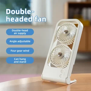 New Dual Head Desktop Fan Double Heads Personal Table Cooling Fan for for Shared Use Desktop Fan for Office Bedroom