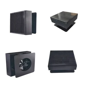New Energy Solar DC 24V Aluminum Alloy Roof Axial Fan OEM ODM Household Ventilation Exhaust Attic Fan 14” Square Shape