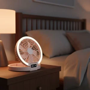 New Foldable Portable Fan USB Charging LED Light Cooler Fan Desktop Outdoor Fan