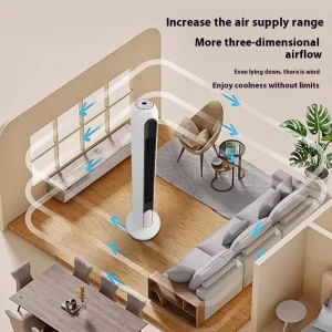 New Generation Intelligent Electric Tower Fan for Home Cooling and Heating Ultra Quiet with Remote Control Leadless Plastic