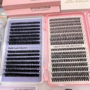 New Handmade Self Adhesive Cluster Fans Eyelashes Vendor C D Curl Segment DIY Cluster Lashes Private Label