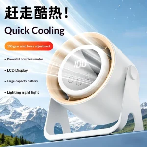 New High Speed Circulating Brushless Motor Ambient Light Wireless Desktop Three in One Fan Household Kitchen Wall Mounted Table