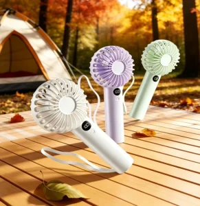 New High Speed Hand Held Fan USB Rechargeable Small Pocket Fan With Power Display Portable Cooling Fan For Outdoor Office Camping