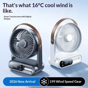 New High end Air Circulation Fan Home Silent Desktop Fan Usb Ambient Lighting Smart Digital Touch 199 Table Fan