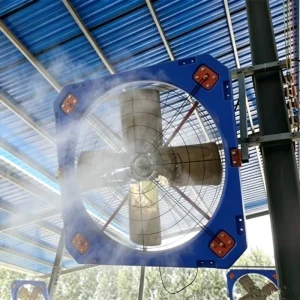 New Industrial High Volume Barn Ventilation Fan for Cattle Farms Greenhouses Corrosion Resistant Livestock Cooling Fan with Mist