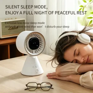 New Item AI Tower Desktop Oscillating Fan Usb Rechargeable Fan Powerful Airflow Portable Table Fan