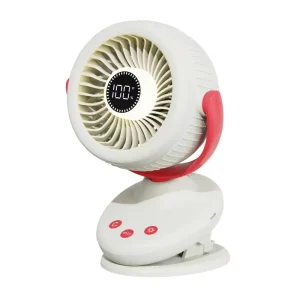 New Low Noise Rotation Desktop Fan with Warm Night Light 4000mAh Smart 6 gear Wind LED Display Table Clip Air Cooling Fan
