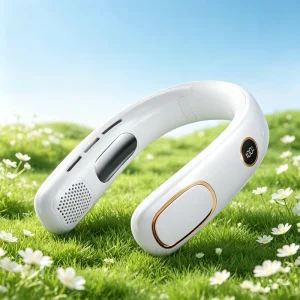 New Low Price High Quality Smart Digital Display 2400mAh USB Charging Hands Free Neck Cooling Portable Mini Summer Fan