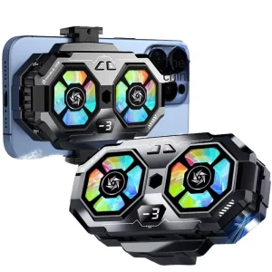 New Mobile Phone Double Core Cooling Fan Digital Display Refrigerating Cellphone Radiator Universal Back Clip Game Cooler